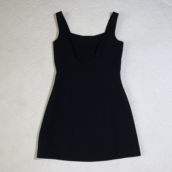 Vintage Bebe Black LBD Mini Tank Dress, Square Neckline, Size 2 - Picture 7 of 16